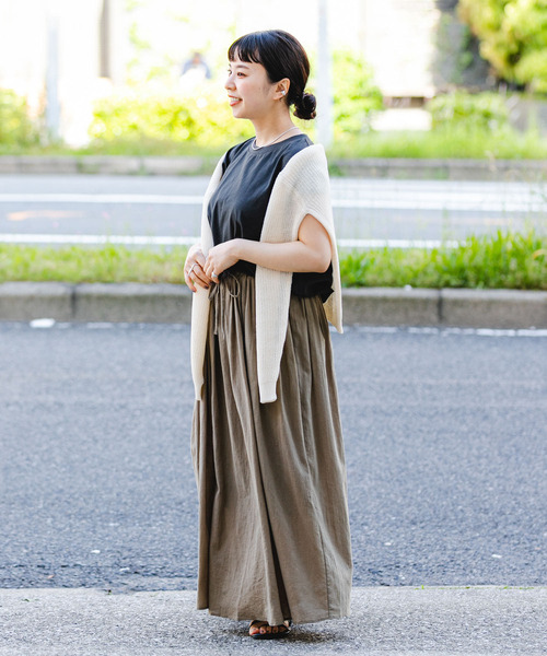 ITEMS URBANRESEARCH（アイテムズ アーバンリサーチ）の「ボイルギャザースカート（スカート・レディース・ブラック/レッド/キャメル・FREE）」の6枚目の写真