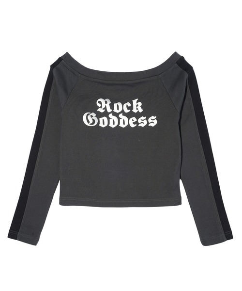 X-girl（エックスガール）の「OFF THE SHOULDER L/S TOP（Tシャツ/カットソー・レディース・オフホワイト/オリーブ/チャコール・S/M）」の16枚目の写真