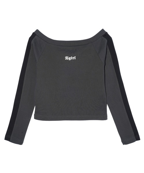 X-girl（エックスガール）の「OFF THE SHOULDER L/S TOP（Tシャツ/カットソー・レディース・オフホワイト/オリーブ/チャコール・S/M）」の17枚目の写真