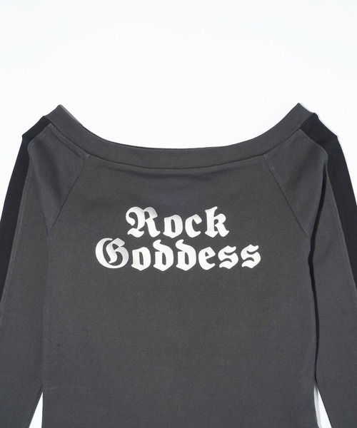 X-girl（エックスガール）の「OFF THE SHOULDER L/S TOP（Tシャツ/カットソー・レディース・オフホワイト/オリーブ/チャコール・S/M）」の18枚目の写真