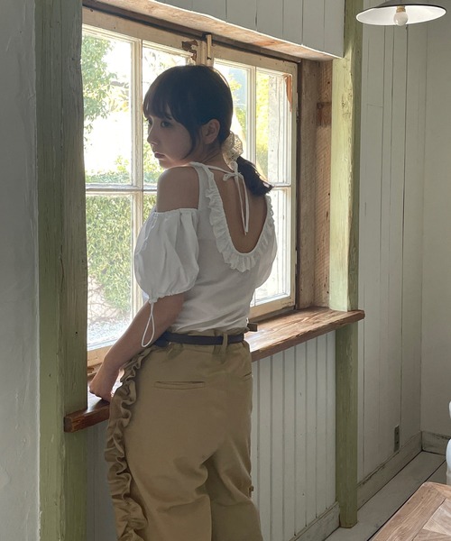 RUBY AND YOU（ルビーアンドユー）の「［select］レースシュシュ（シュシュ・レディース・アイボリー/ブルー・FREE）」の4枚目の写真