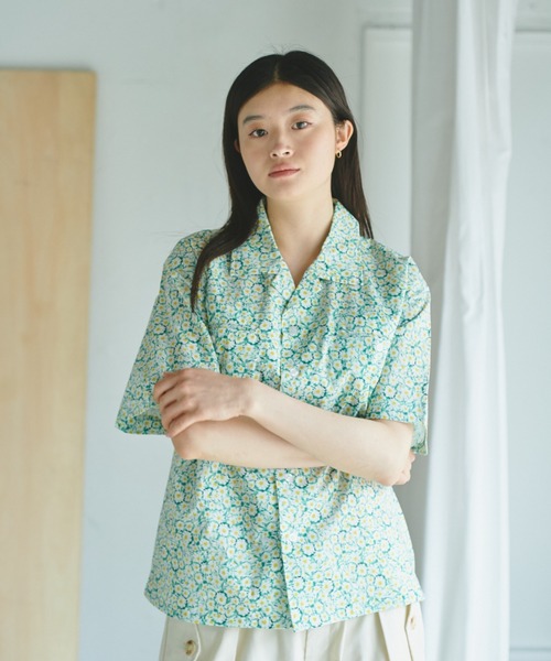【セール】flower pattern open collar shirt / 総柄フラワーオープンカラーシャツ(シャツ/ブラウス)|Camphor wood(カンファーウッド)