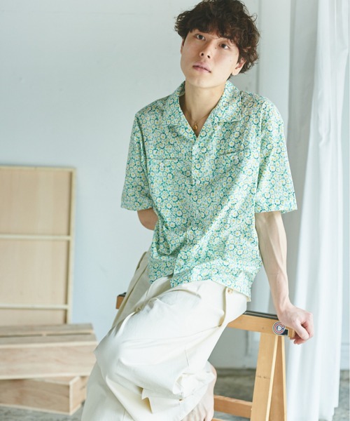 CAMPHOR WOOD(カンファーウッド)の「flower pattern open collar shirt / 総柄フラワーオープンカラーシャツ(シャツ/ブラウス・メンズ・イエロー×グリーン・MEDIUM/LARGE)」の17枚目の写真
