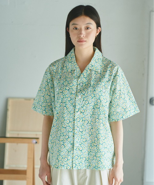 CAMPHOR WOOD(カンファーウッド)の「flower pattern open collar shirt / 総柄フラワーオープンカラーシャツ(シャツ/ブラウス・メンズ・イエロー×グリーン・MEDIUM/LARGE)」の15枚目の写真
