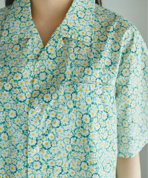 CAMPHOR WOOD(カンファーウッド)の「flower pattern open collar shirt / 総柄フラワーオープンカラーシャツ(シャツ/ブラウス・メンズ・イエロー×グリーン・MEDIUM/LARGE)」の12枚目の写真