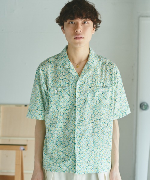 CAMPHOR WOOD(カンファーウッド)の「flower pattern open collar shirt / 総柄フラワーオープンカラーシャツ(シャツ/ブラウス・メンズ・イエロー×グリーン・MEDIUM/LARGE)」の9枚目の写真