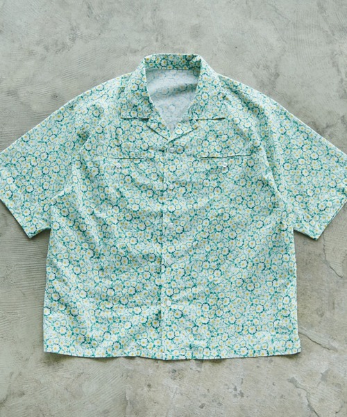 CAMPHOR WOOD(カンファーウッド)の「flower pattern open collar shirt / 総柄フラワーオープンカラーシャツ(シャツ/ブラウス・メンズ・イエロー×グリーン・MEDIUM/LARGE)」の6枚目の写真