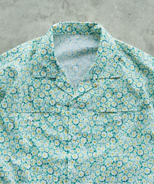 CAMPHOR WOOD(カンファーウッド)の「flower pattern open collar shirt / 総柄フラワーオープンカラーシャツ(シャツ/ブラウス・メンズ・イエロー×グリーン・MEDIUM/LARGE)」の7枚目の写真