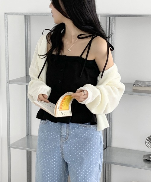 sevens(セブンズ)の「【sevens】切り替えキャミトップス(Tシャツ/カットソー・レディース・ブラック/ホワイト・FREE)」の11枚目の写真