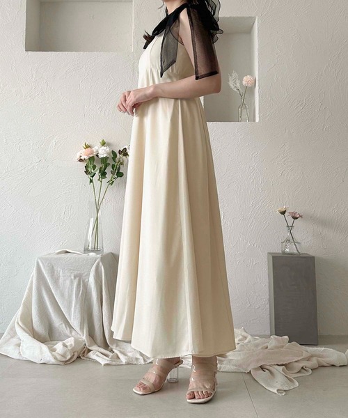 apres jour clair（アプレジュールクレア）の「【apres jour clair】アソート肩リボンキャミワンピース【ZOZOTOWN限定アイテム】（ワンピース・レディース・ホワイト系その他/グレー/アイボリー/ブラック・X-LARGE/フリー）」の7枚目の写真