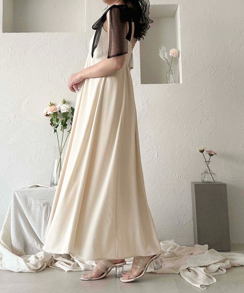 apres jour clair（アプレジュールクレア）の「【apres jour clair】アソート肩リボンキャミワンピース【ZOZOTOWN限定アイテム】（ワンピース・レディース・ホワイト系その他/グレー/アイボリー/ブラック・X-LARGE/フリー）」の9枚目の写真