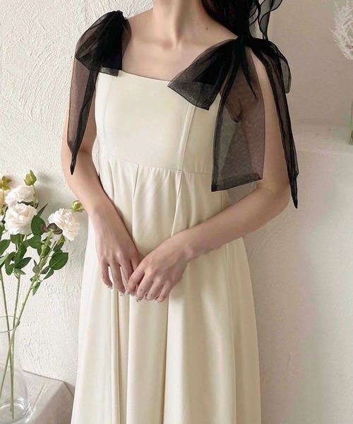 apres jour clair（アプレジュールクレア）の「【apres jour clair】アソート肩リボンキャミワンピース【ZOZOTOWN限定アイテム】（ワンピース・レディース・ホワイト系その他/グレー/アイボリー/ブラック・X-LARGE/フリー）」の5枚目の写真