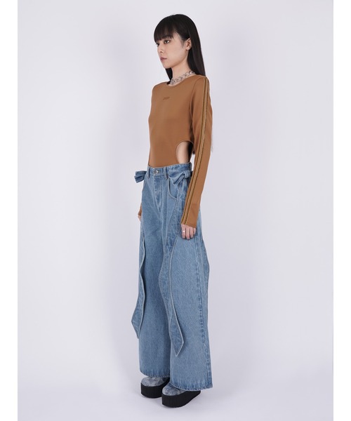 パンツ PAMEO POSE Glitter Belted Baggy Trousers Drill Belted Baggy Trousers – PAMEO POSE | 公式オンラインストア