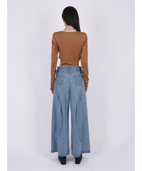 PAMEO POSE（パメオポーズ）の「Ribbon Baggy Denim Trousers（その他
