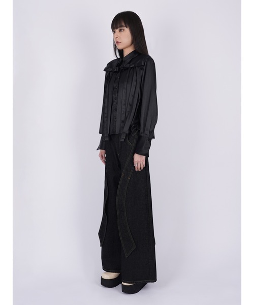 PAMEO POSE（パメオポーズ）の「Ribbon Baggy Denim Trousers（その他