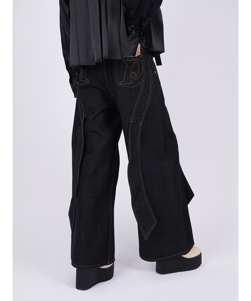 PAMEO POSE（パメオポーズ）の「Ribbon Baggy Denim Trousers