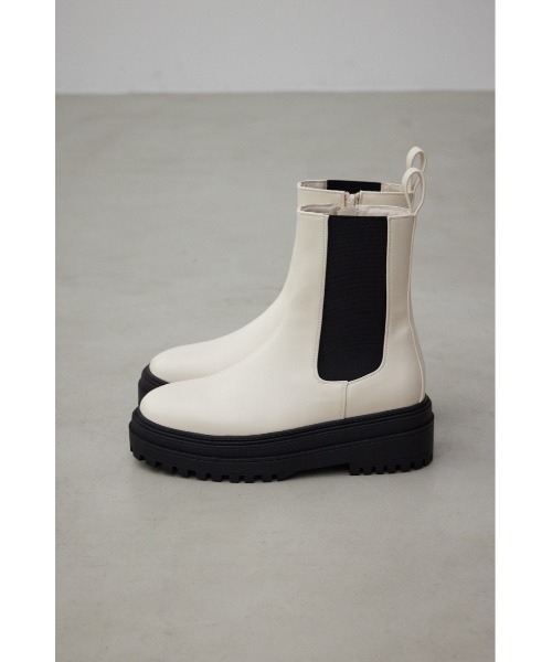 AZUL by moussy（アズールバイマウジー）の「トラックソールサイドゴアブーツ（ブーツ・レディース・アイボリー/ブラック/シルバー・LL/SMALL/MEDIUM/LARGE）」の20枚目の写真