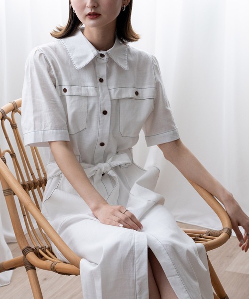 an another angelus】ピクニックトワル柄シャツワンピース