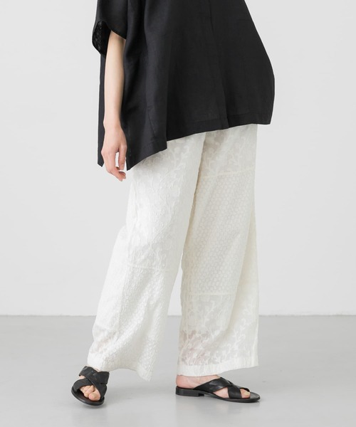 かぐれ（カグレ）の「パッチワークイージーパンツ（その他パンツ・レディース・ブラック/オフホワイト・FREE）」の9枚目の写真