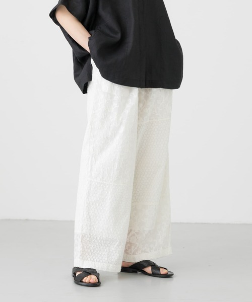 かぐれ（カグレ）の「パッチワークイージーパンツ（その他パンツ・レディース・ブラック/オフホワイト・FREE）」の10枚目の写真