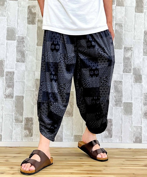 TopIsm(トップイズム)の「【2024】和柄 総柄 サルエル アラジンパンツ(スウェットパンツ・メンズ・ネイビー系1/ブラック系1/ネイビー系2/ブラック系2・LL/L/M)」の19枚目の写真