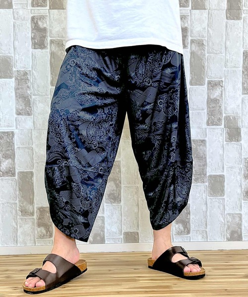 セール】【2024】和柄 総柄 サルエル アラジンパンツ（スウェット