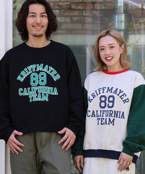 KRIFF MAYER(クリフメイヤー)の「ロゴスウェットクルー(スウェット・メンズ・グレー/ブラック/グリーン/カラフル/オートミール/マスタード・MEDIUM/LARGE/X-LARGE)」の6枚目の写真