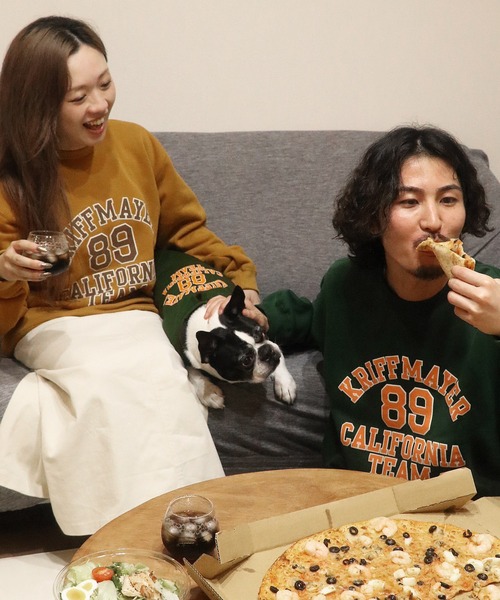 KRIFF MAYER(クリフメイヤー)の「ロゴスウェットクルー(スウェット・メンズ・グレー/ブラック/グリーン/カラフル/オートミール/マスタード・MEDIUM/LARGE/X-LARGE)」の9枚目の写真