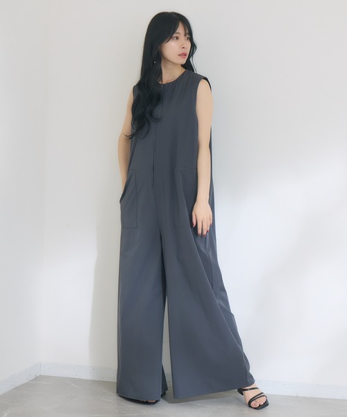 KATHARINE ROSS（キャサリンロス）の「【KATHARINE ROSS】【接触冷感、撥水加工、防しわ】オールインワン（サロペット/オーバーオール・レディース・チャコールグレー/カーキ・MEDIUM）」の18枚目の写真