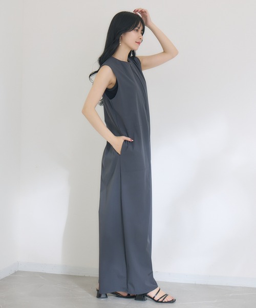 KATHARINE ROSS（キャサリンロス）の「【KATHARINE ROSS】【接触冷感、撥水加工、防しわ】オールインワン（サロペット/オーバーオール・レディース・チャコールグレー/カーキ・MEDIUM）」の20枚目の写真