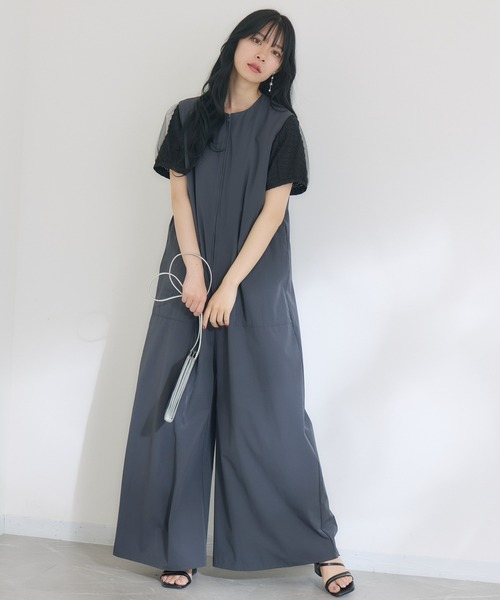 KATHARINE ROSS（キャサリンロス）の「【KATHARINE ROSS】【接触冷感、撥水加工、防しわ】オールインワン（サロペット/オーバーオール・レディース・チャコールグレー/カーキ・MEDIUM）」の13枚目の写真