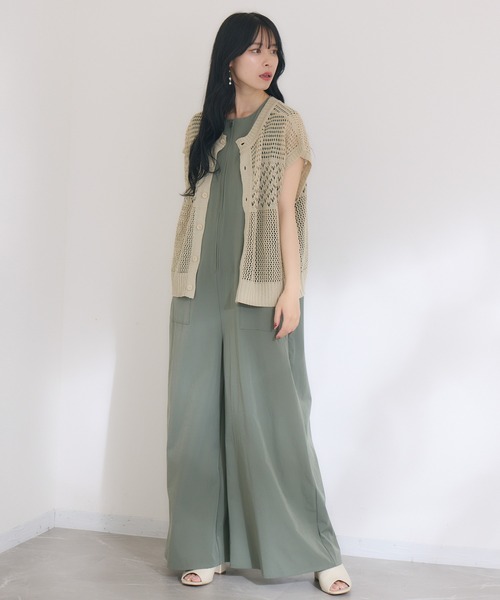 KATHARINE ROSS（キャサリンロス）の「【KATHARINE ROSS】【接触冷感、撥水加工、防しわ】オールインワン（サロペット/オーバーオール・レディース・チャコールグレー/カーキ・MEDIUM）」の10枚目の写真