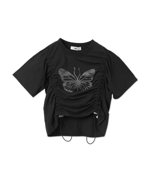 WEGO（ウィゴー）の「WEGO/バタフライドロストラインストーンT（Tシャツ/カットソー・レディース・ホワイト/ブラック/ピンク・FREE）」の9枚目の写真