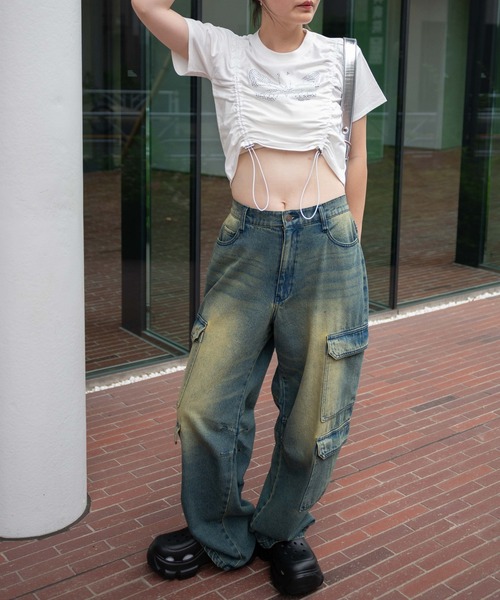 WEGO（ウィゴー）の「WEGO/バタフライドロストラインストーンT（Tシャツ/カットソー・レディース・ホワイト/ブラック/ピンク・FREE）」の12枚目の写真