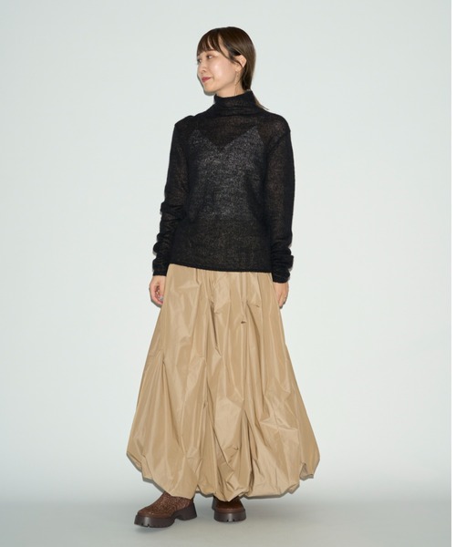 emmi(エミ)の「シアータートルネックモヘアニットトップス(ニット/セーター・レディース・ライトブルー/アイボリー/ブラック・FREE)」の17枚目の写真