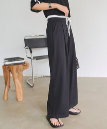 KOBE LETTUCE | ダブルウエストタックワイドパンツ(スラックス)