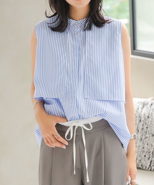 KOBE LETTUCE（コウベレタス）の「ダブルウエストタックワイドパンツ（スラックス・レディース・ブラック/グレー/ベージュ・PM/M）」の15枚目の写真