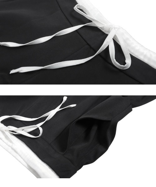 KOBE LETTUCE（コウベレタス）の「ダブルウエストタックワイドパンツ（スラックス・レディース・ブラック/グレー/ベージュ・PM/M）」の9枚目の写真