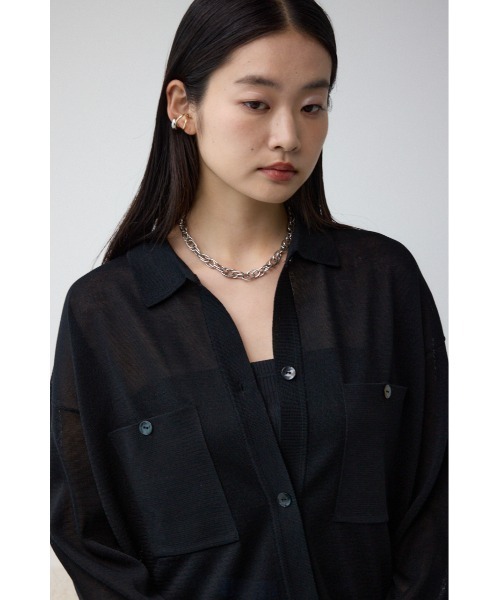 セール】襟付きシアーカーディガン（カーディガン/ボレロ）｜AZUL BY