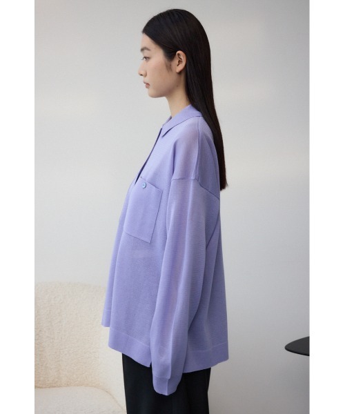 AZUL by moussy(アズールバイマウジー)の「襟付きシアーカーディガン(カーディガン/ボレロ・レディース・イエロー/パープル/ブラック・FREE)」の21枚目の写真