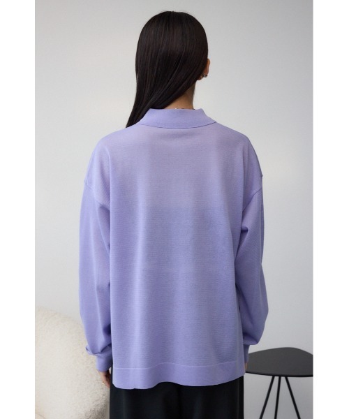 AZUL by moussy(アズールバイマウジー)の「襟付きシアーカーディガン(カーディガン/ボレロ・レディース・イエロー/パープル/ブラック・FREE)」の20枚目の写真