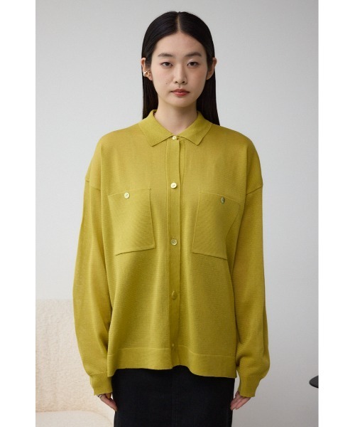 AZUL by moussy(アズールバイマウジー)の「襟付きシアーカーディガン(カーディガン/ボレロ・レディース・イエロー/パープル/ブラック・FREE)」の11枚目の写真