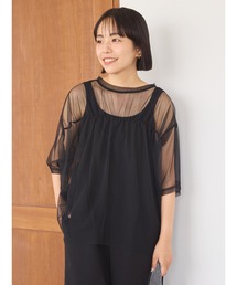 AMERICAN HOLIC | チュールオーバーサイズTシャツ(Tシャツ/カットソー)