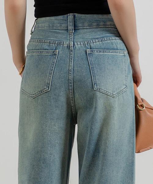 DAY CLOSET(デイ クローゼット)の「レディース ヴィンテージライクセンターラインフリンジデニムパンツ(デニムパンツ・レディース・ブルー・M/S/XL/L)」の13枚目の写真