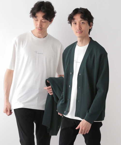 GLOBAL WORK（グローバルワーク）の「トクトク2SETカーデ＆プリントT/129688（カーディガン/ボレロ・メンズ・アッシュグレー/ブラック/アイボリー/グリーン/ネイビー・MEDIUM/SMALL/X-LARGE/LARGE）」の4枚目の写真