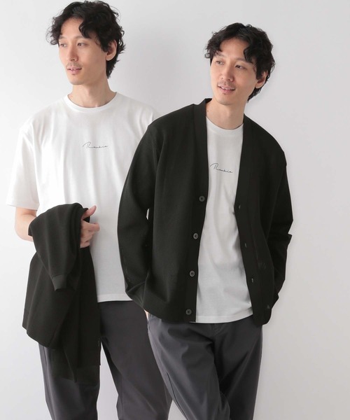 GLOBAL WORK（グローバルワーク）の「トクトク2SETカーデ＆プリントT/129688（カーディガン/ボレロ・メンズ・アッシュグレー/ブラック/アイボリー/グリーン/ネイビー・MEDIUM/SMALL/X-LARGE/LARGE）」の2枚目の写真