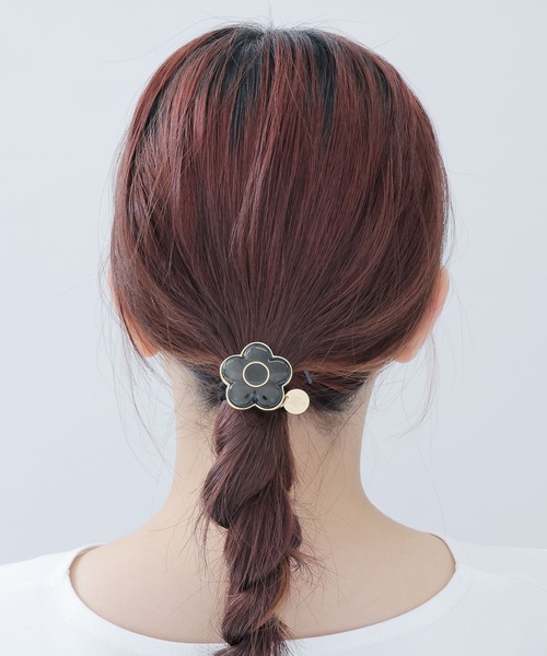 マリークワント　ハンドウォーマーとヘアゴムブルー マーブルキャンディデイジー ヘアゴム（ヘアゴム）｜MARY QUANT