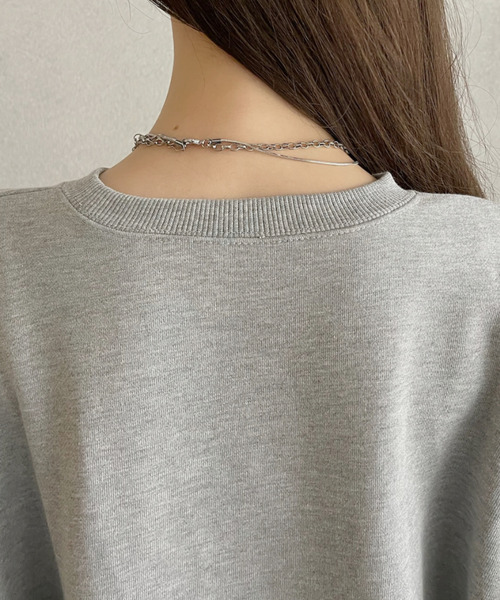 Eclat one（エクラワン）の「【Eclat one】サガラ刺繍 ドッグ カレッジロゴデザイン 裏毛スウェット（スウェット・レディース・グレー/ダークグリーン/ブラック/バーガンディー・FREE）」の9枚目の写真