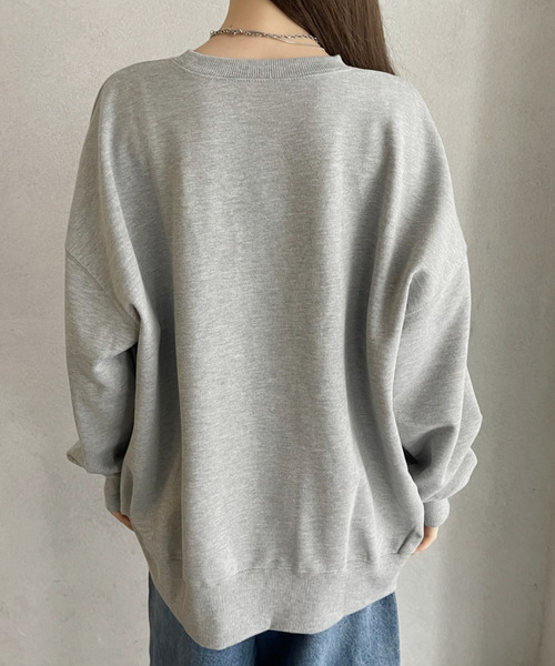 Eclat one（エクラワン）の「【Eclat one】サガラ刺繍 ドッグ カレッジロゴデザイン 裏毛スウェット（スウェット・レディース・グレー/ダークグリーン/ブラック/バーガンディー・FREE）」の10枚目の写真