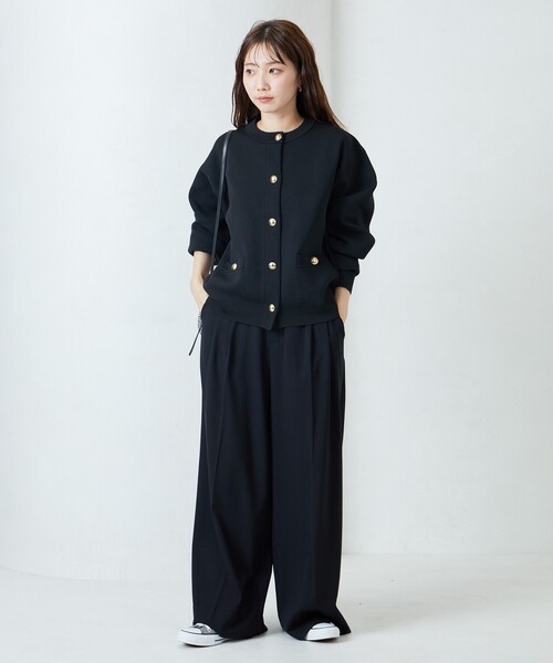 セール】限定展開 金ボタン ニット ポケット カーディガン